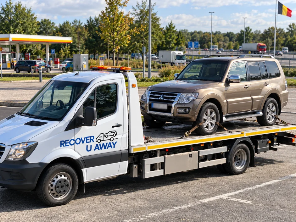 European 4x4 Recovery Mistubishi Pajero Breakdown Recovery Belgium to Uk.