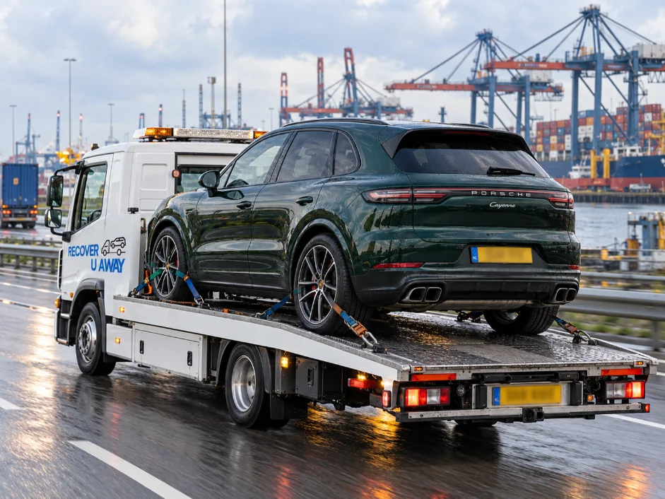 European Breakdown Recovery Porsche Cayenne Breakdown Recovery Netherlands To UK.