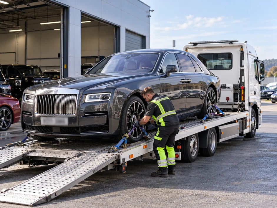Europe to UK Supercar & Prestige Vehicle Transport Rolls Royce Ghost Vehicle Transport Germany to UK
