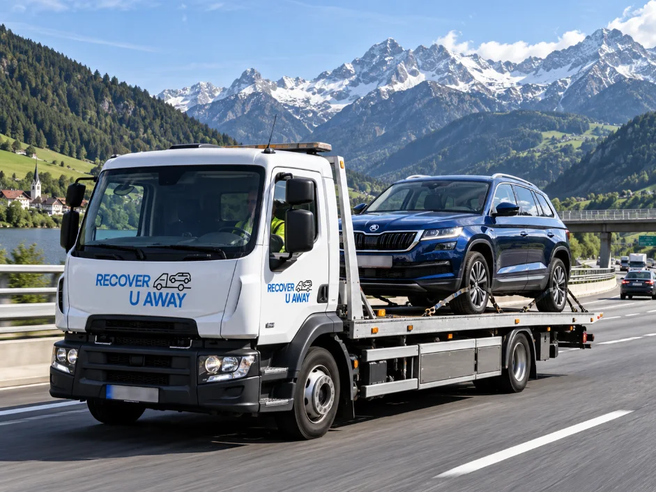 European 4x4 Recovery Skoda Kodiaq 4x4 Recovery Austria Europe to UK.