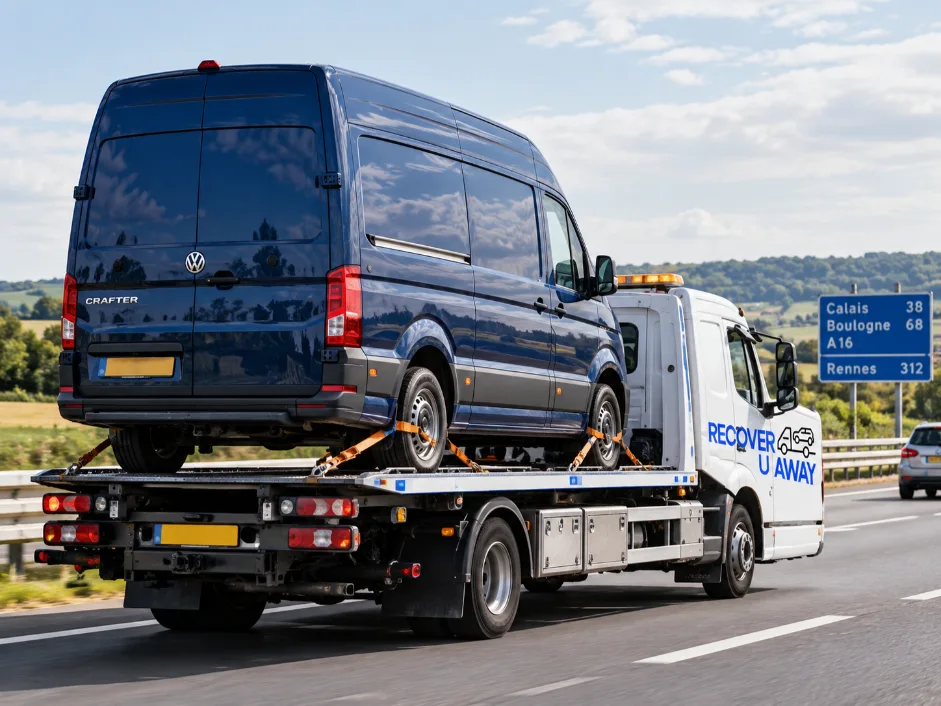 European Van Recovery Volkswagen Crafter Van Recovery France To Uk.
