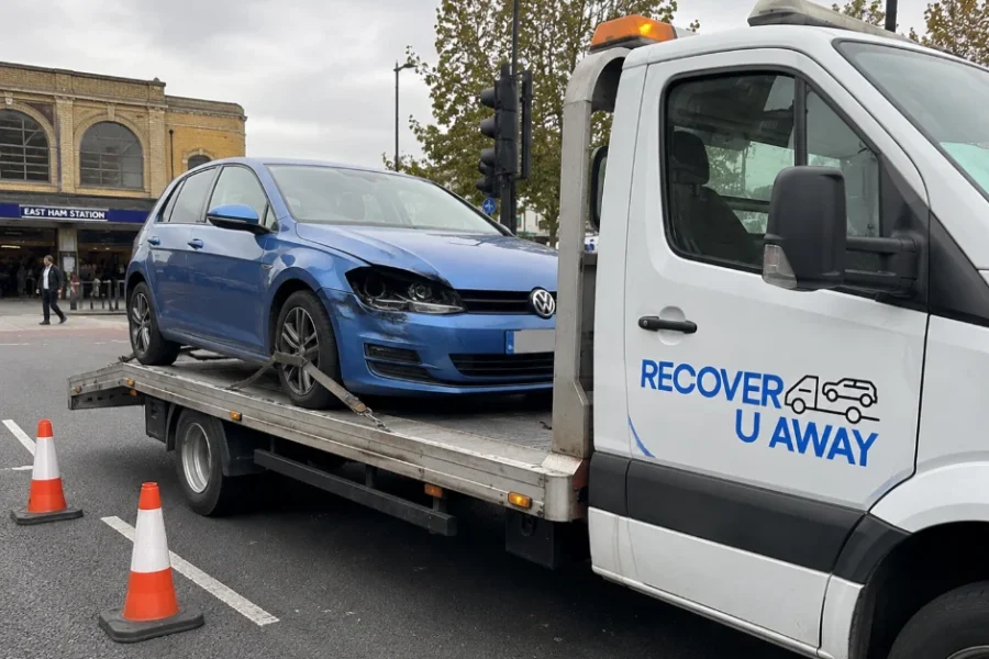 Blue Volkswagen Golf Accident Recovery East Ham